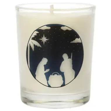 Glass candle 65 x 50 mm Nativity