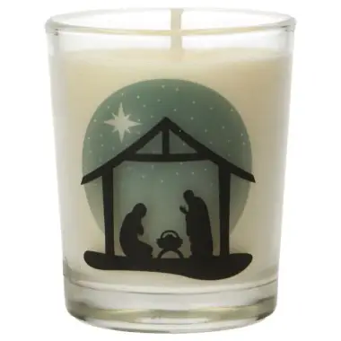 Glass candle 65 x 50 mm Nativity