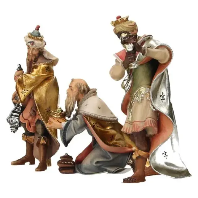 Set de trois rois mages : crèche de Noël en bois Ulrich 15 cm