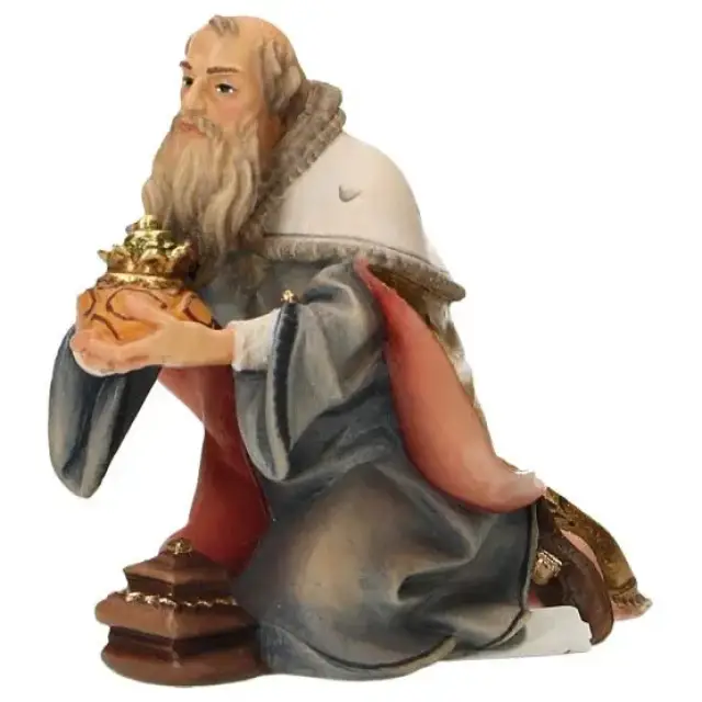 Set de trois rois mages : crèche de Noël en bois Ulrich 15 cm