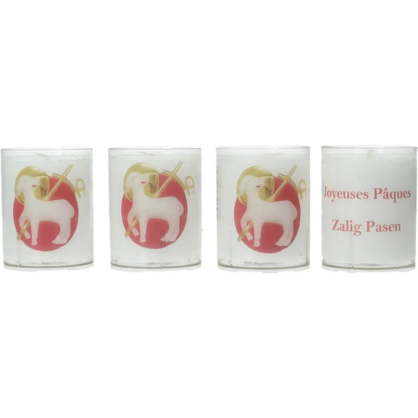 Set de 4 bougies - Pâques - texte 2 langues
