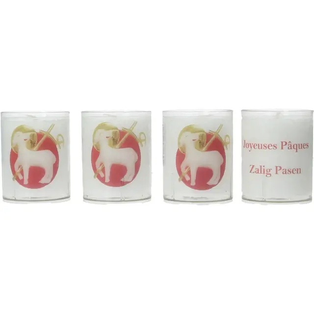 Set of 4 candles Easter text 2 languages