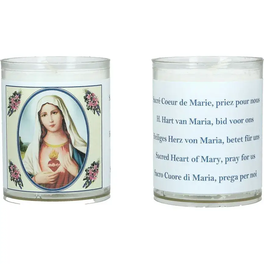 Set de 4 bougies - Sacré Coeur de Marie - texte 5 langues