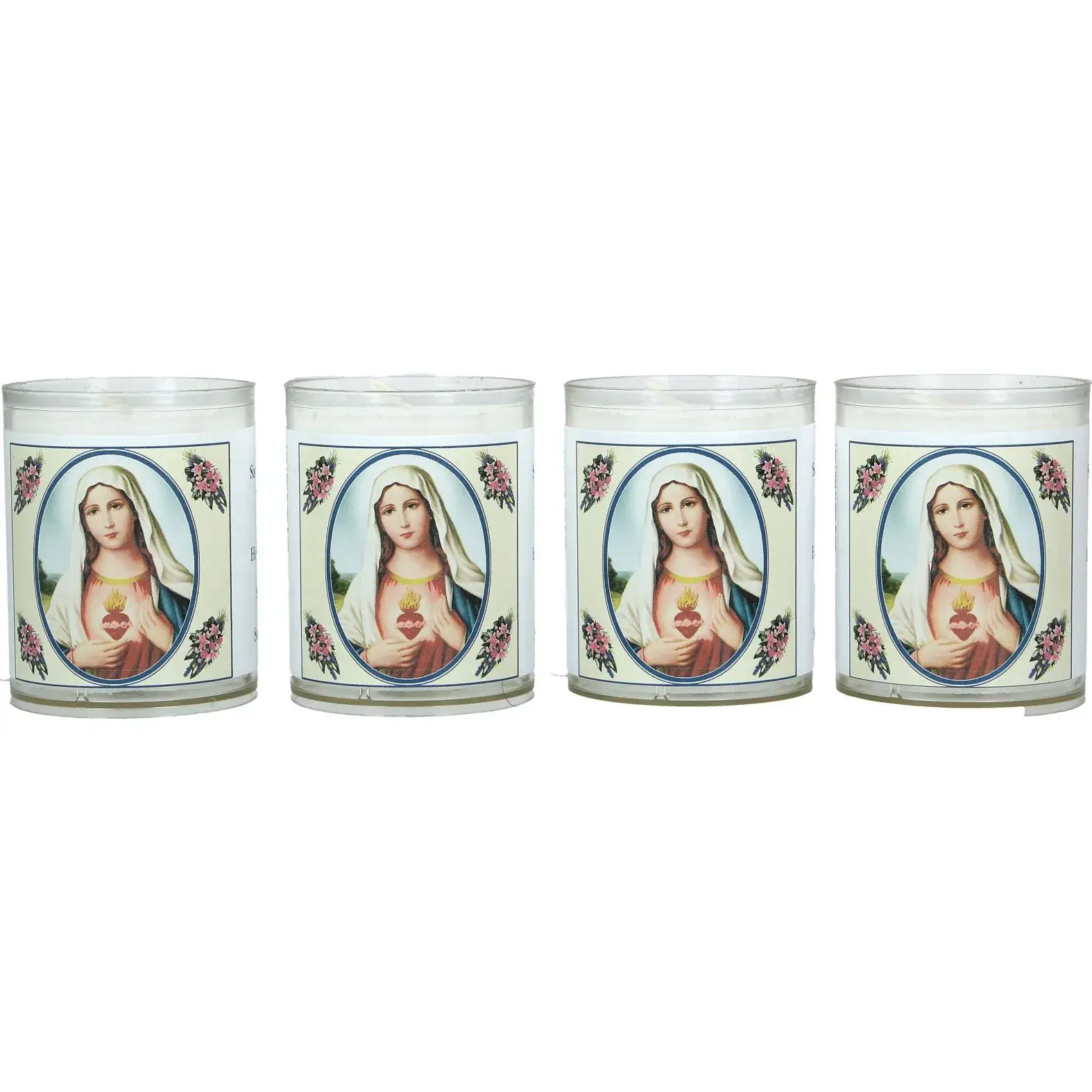 Set de 4 bougies - Sacré Coeur de Marie - texte 5 langues