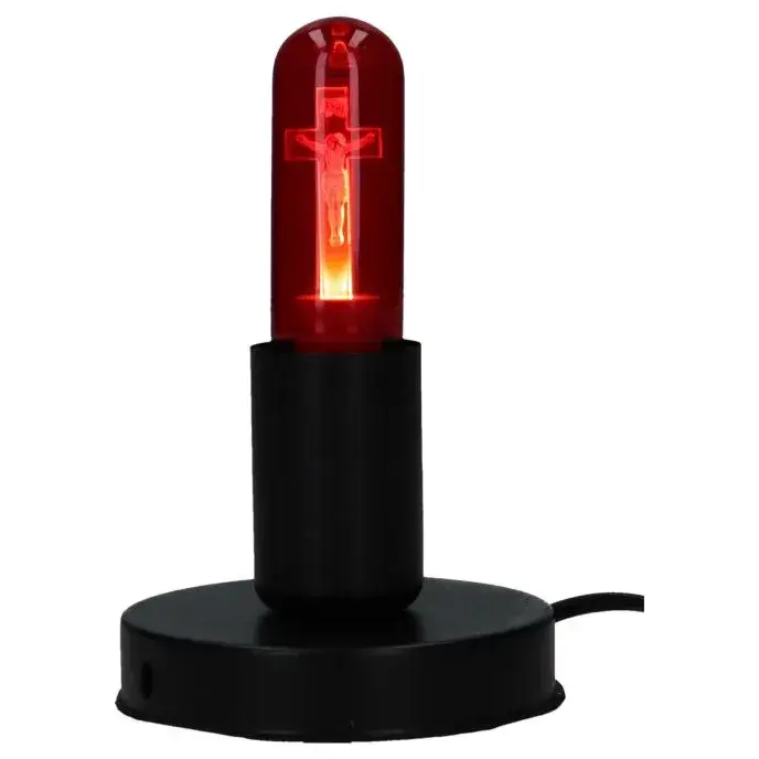 Metal black socket with LED E27 cross lamp