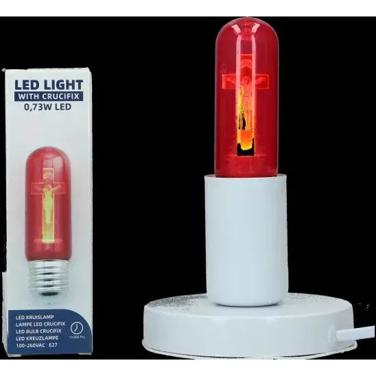 Metal white socket with LED E27 cross lamp