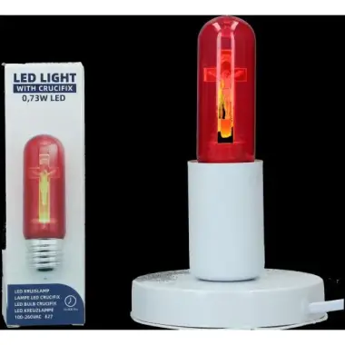 Metal white socket with LED E27 cross lamp