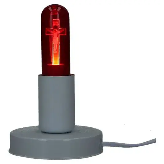 Metal white socket with LED E27 cross lamp