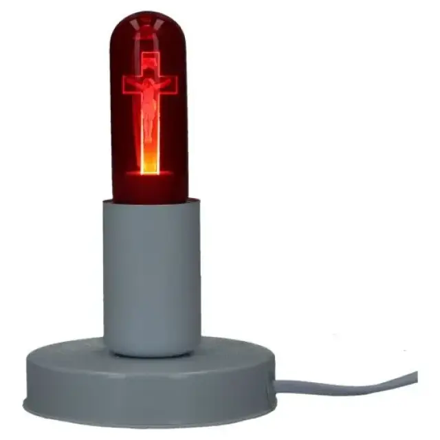 Metal white socket with LED E27 cross lamp