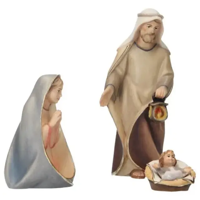 Sainte Famille : crèche de Noël en bois Komet 12 cm