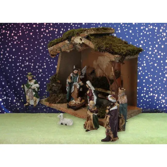 Christmas stable 11 figures 9 cm (22x12x19cm)