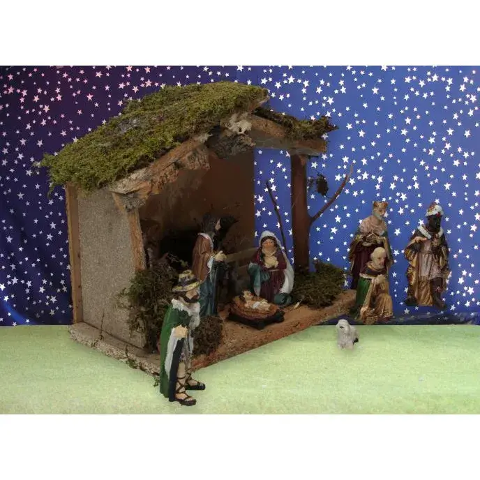 Christmas stable 11 figures 9 cm (22x12x19cm)