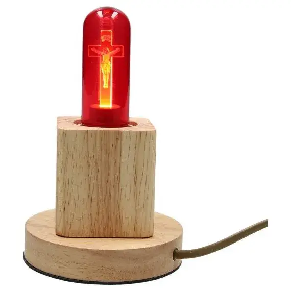 wooden socquet with LED E27 cross