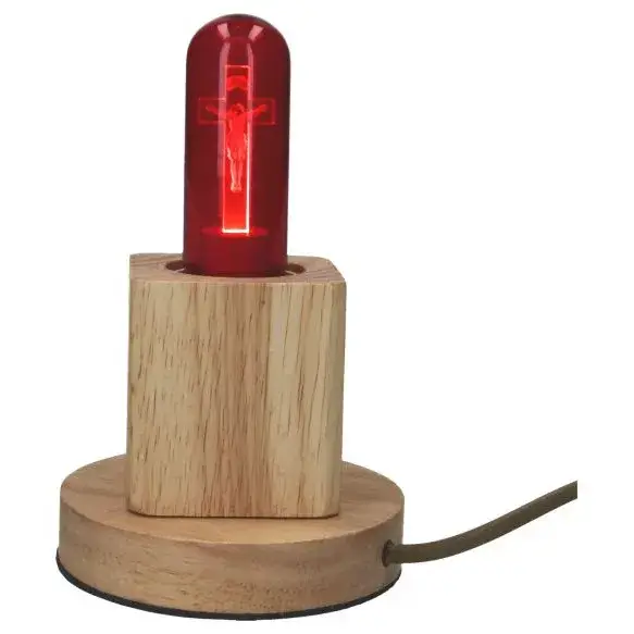 wooden socquet with LED E27 cross