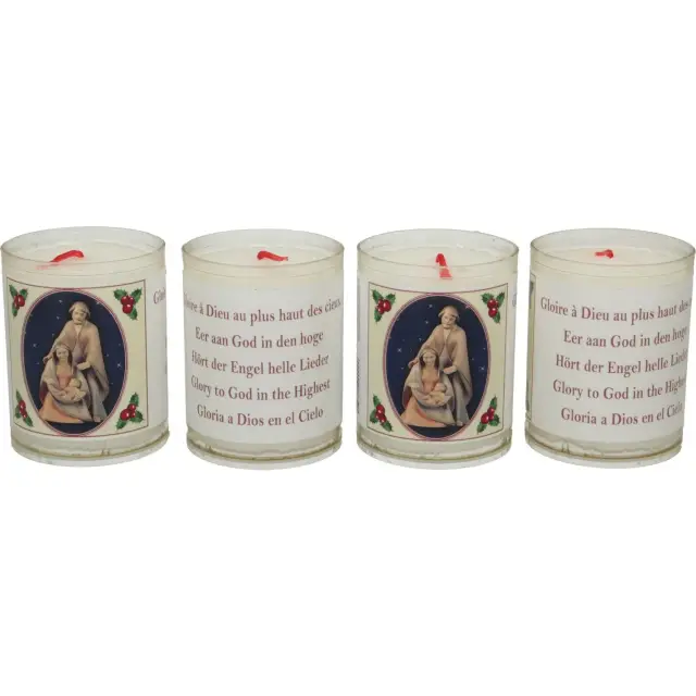 Set of 4 candles Christmas Text 5 languages