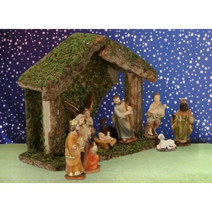 Christmas stable 05 11 figures Cm (14.50 X 5.5 X 12 cm H)