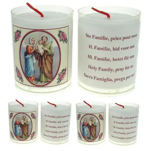 Set de 4 bougies - Ste Famille - texte 5 langues
