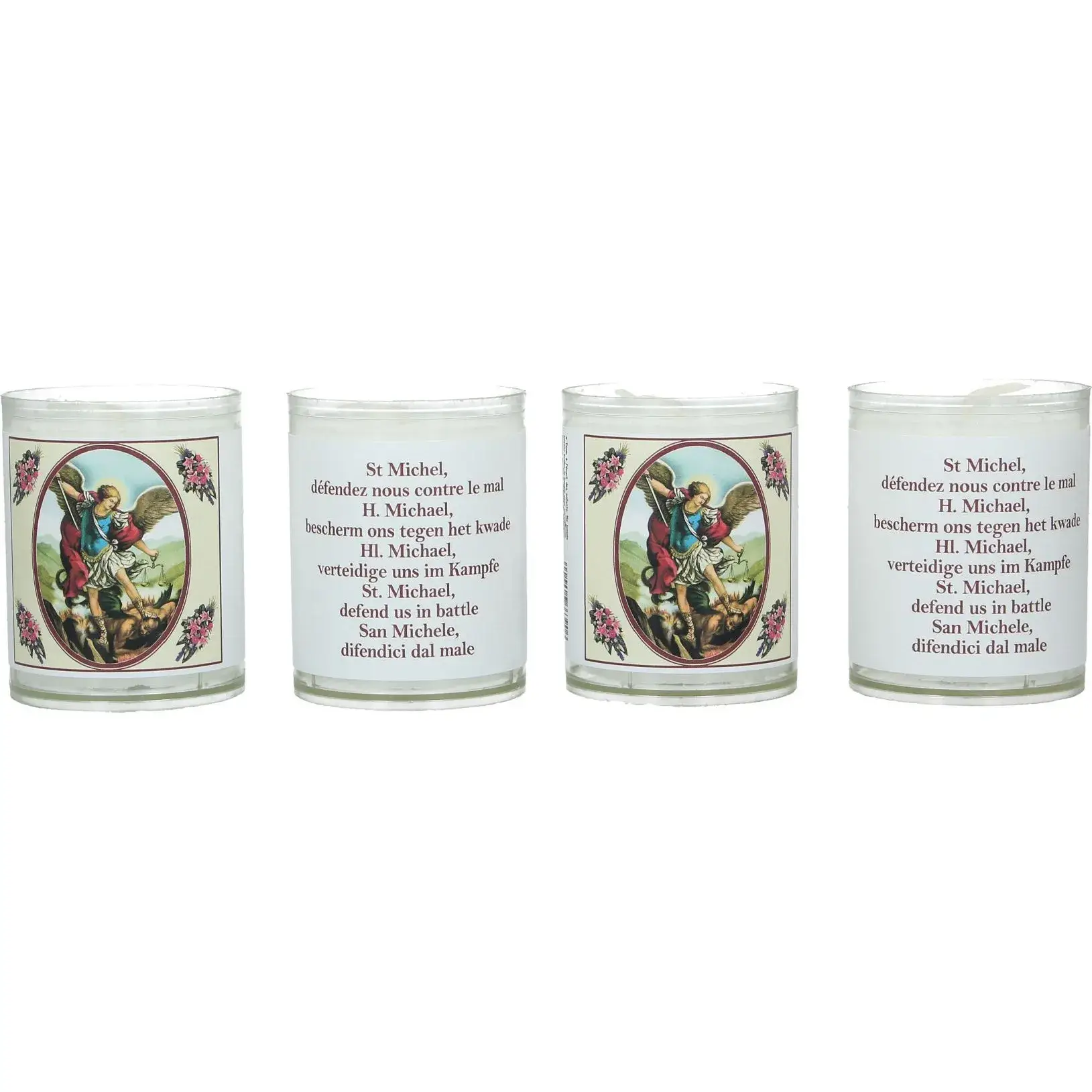 Set de 4 bougies - St Michel - texte 5 langues