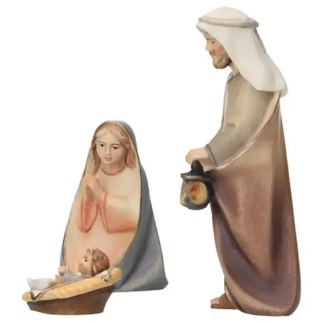 Sainte Famille : crèche de Noël en bois Komet 12 cm