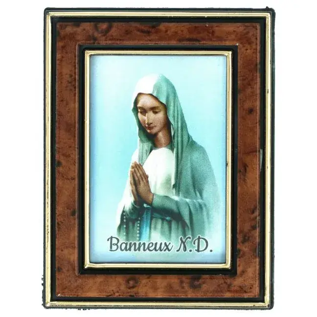 Cadre Imit.Bois 6 X H8 cm Vierge Banneux