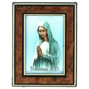 Cadre Imit.Bois 6 X H8 cm Vierge Banneux