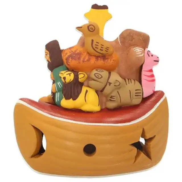 Ark van Noah in aardewerk "Collectie Crèche du monde"