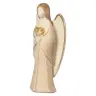 Statuette Ange Gardien avec cœur en bois 9 cm