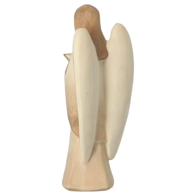 Ange avec étoile en bois sculpté 9 cm