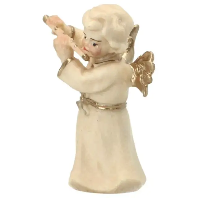 Ange en bois avec flûte - 6 cm Alabaster