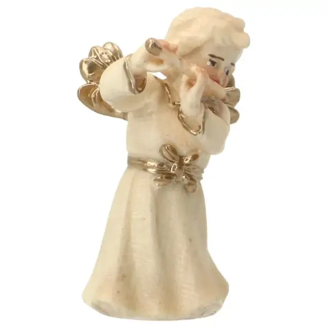 Ange en bois avec flûte - 6 cm Alabaster