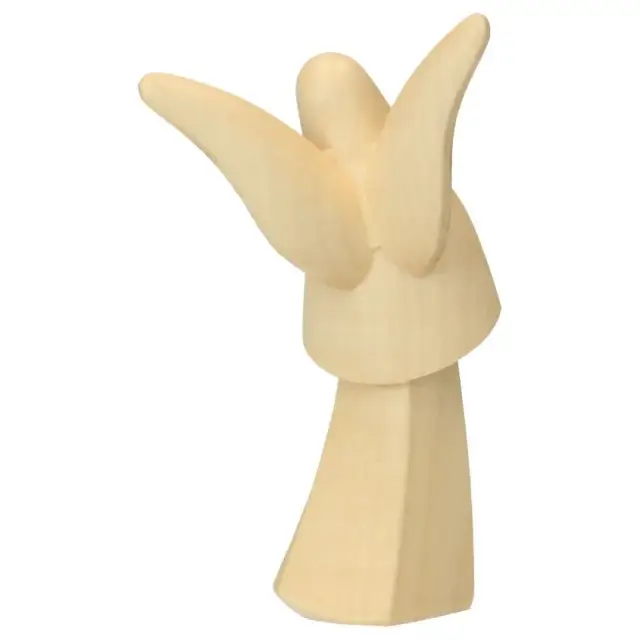 Ange En Bois Sculpte 11cm Alabaster