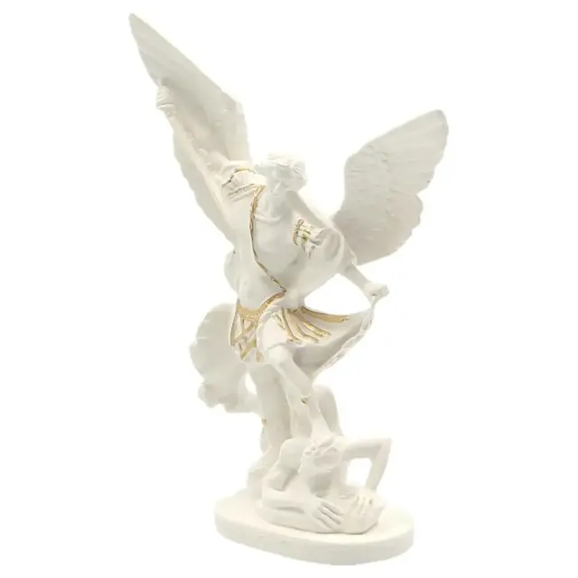 Statue 15 cm - Albâtre + Or - St Michel