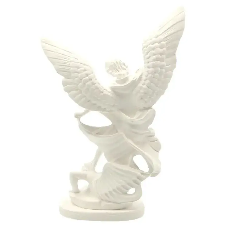 Statue 15 cm - Albâtre + Or - St Michel