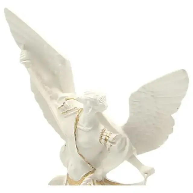 Statue 15 cm - Albâtre + Or - St Michel