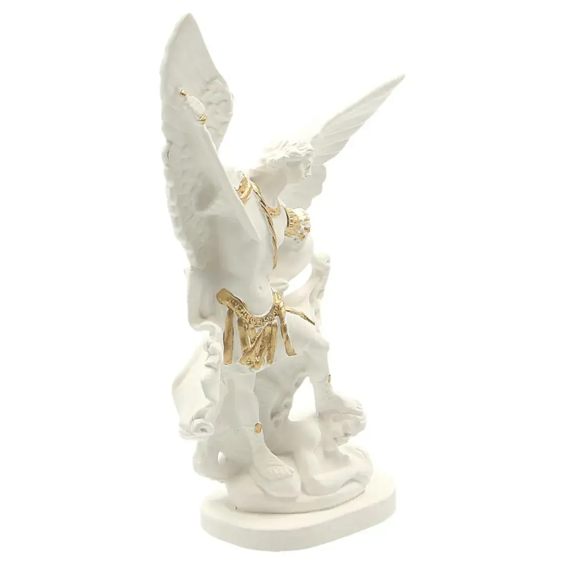 Statue 20 cm - Albâtre + Or - St Michel