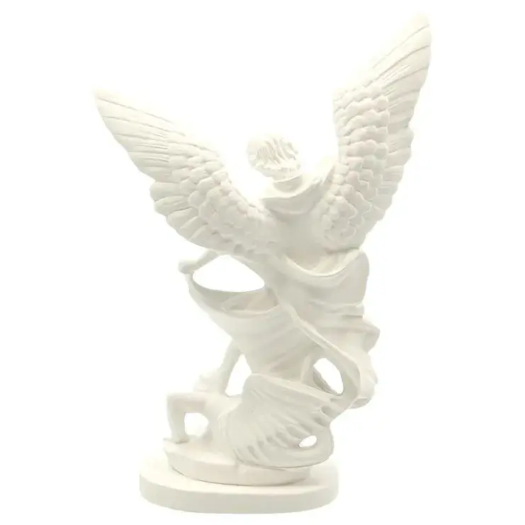Statue 20 cm - Albâtre + Or - St Michel