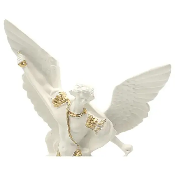 Statue 20 cm - Albâtre + Or - St Michel