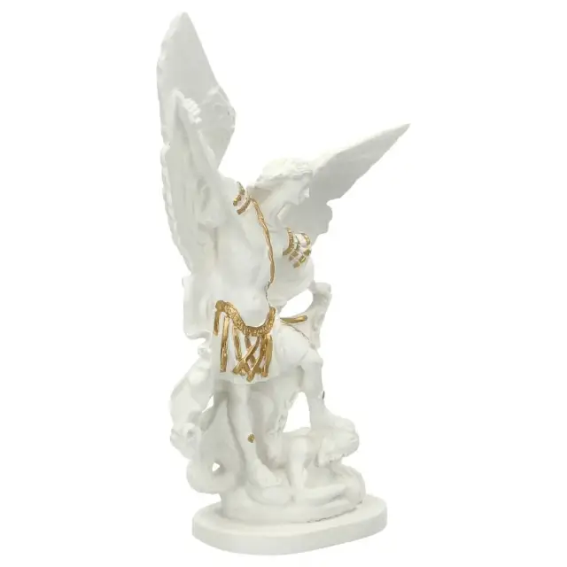 Statue 30 cm - Albâtre + Or - Saint Michel