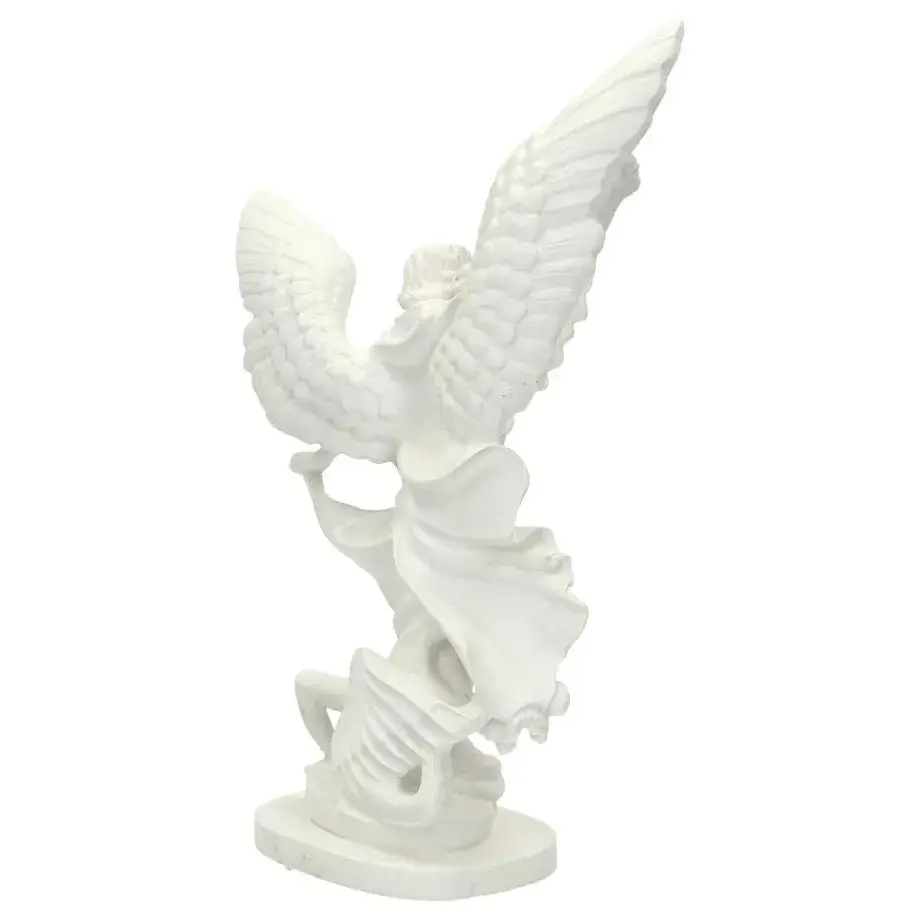 Statue 30 cm - Albâtre + Or - Saint Michel