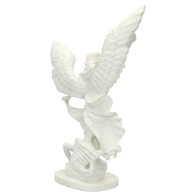 Statue 30 cm - Albâtre + Or - Saint Michel