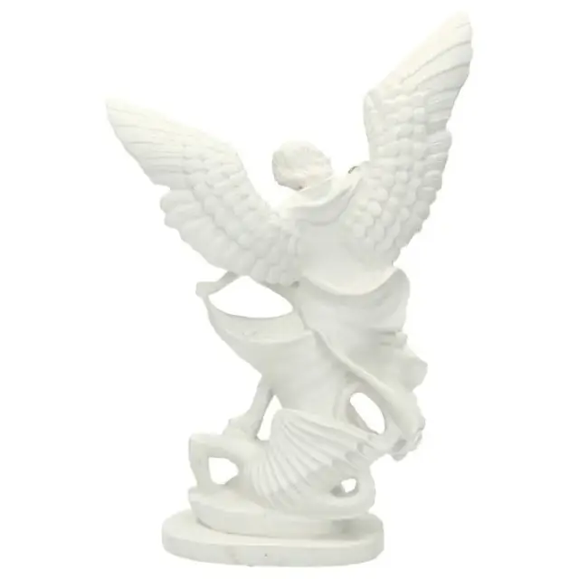 Statue 30 cm - Albâtre + Or - Saint Michel