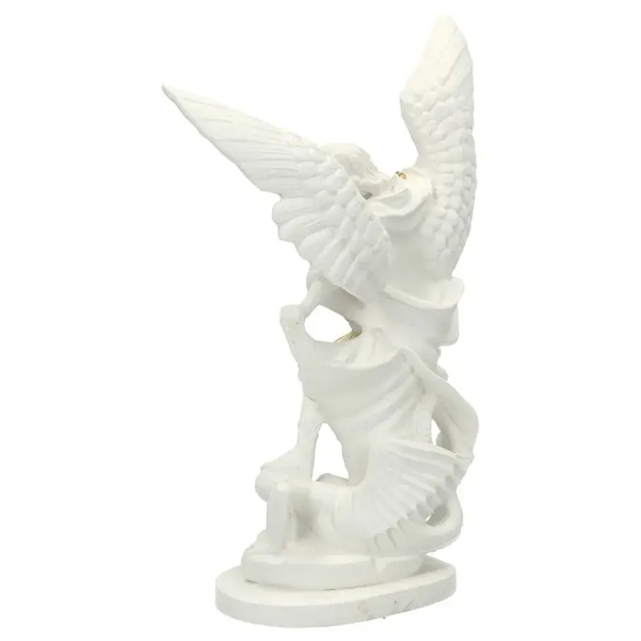 Statue 30 cm - Albâtre + Or - Saint Michel