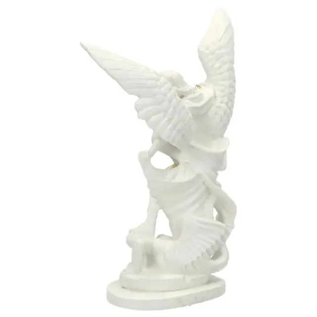 Statue 30 cm - Albâtre + Or - Saint Michel