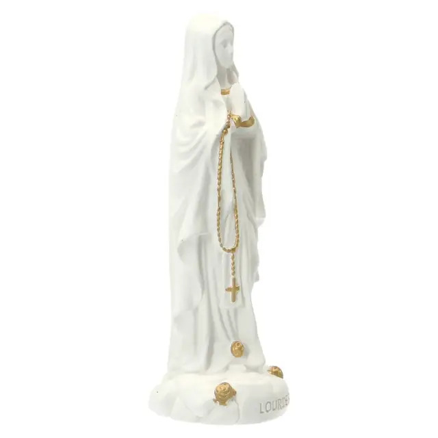 Statue 15 cm - Albâtre + Or - Lourdes