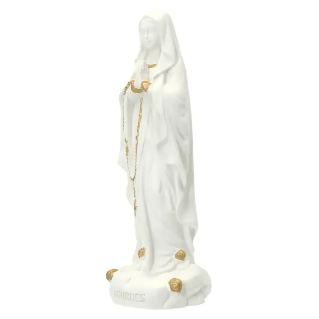 Statue 15 cm - Albâtre + Or - Lourdes