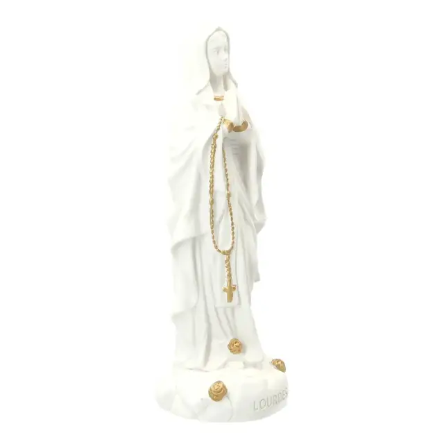 Statue 30 cm - Albâtre + Or - Lourdes
