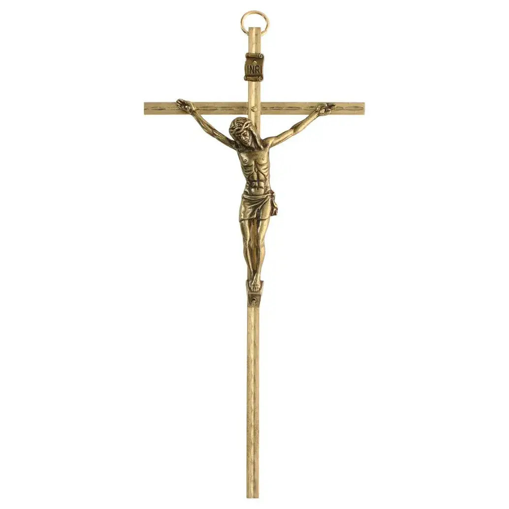 Kruisbeeld - 18 cm - Messing