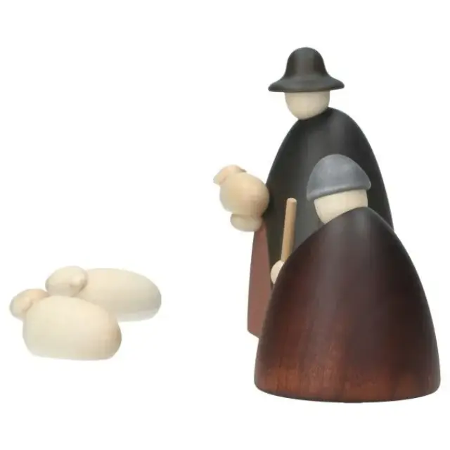 Kerstgroep Kohler 12 cm : 2 herders en 2 schapen