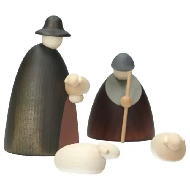 Kerstgroep Kohler 12 cm : 2 herders en 2 schapen