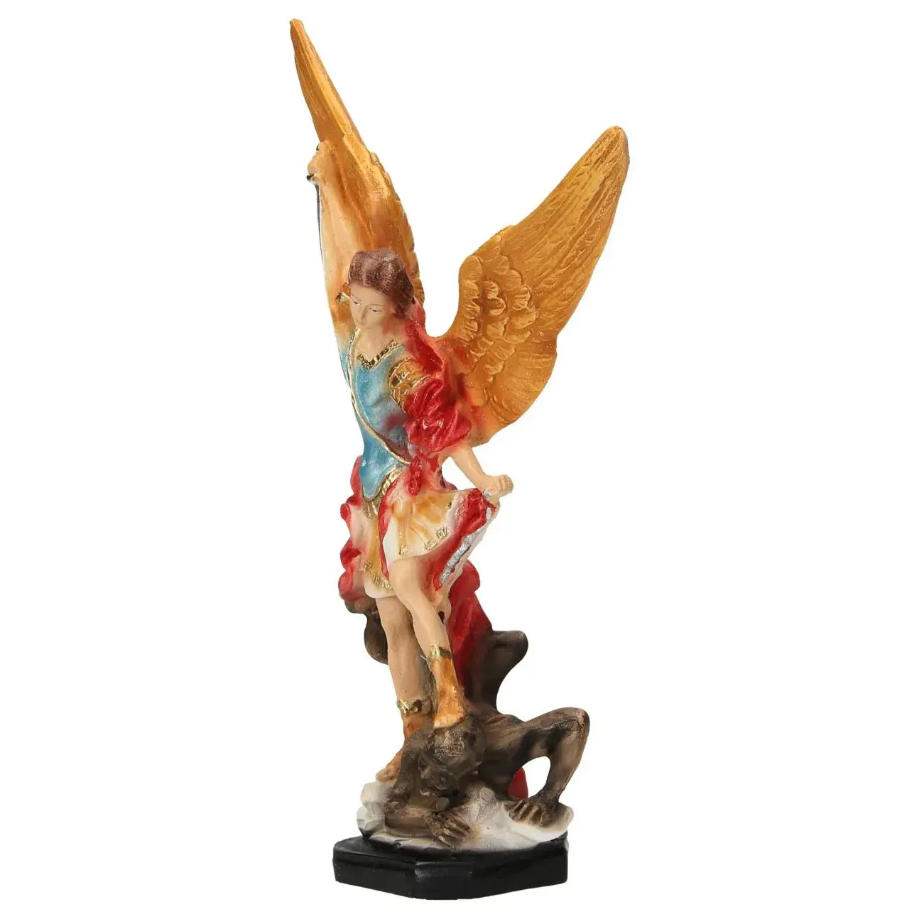 Statue 20 cm - Albâtre couleurs - Saint Michel